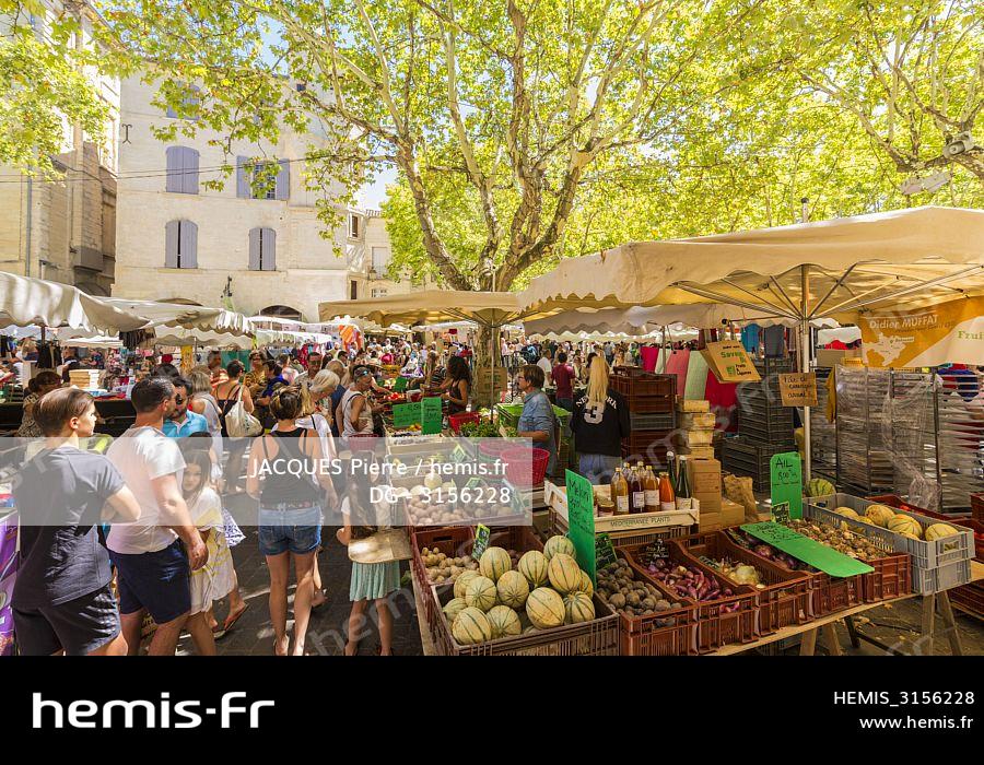 Hemis France Gard Pays Uzege Uzes Jour Marche Place Aux Herbes